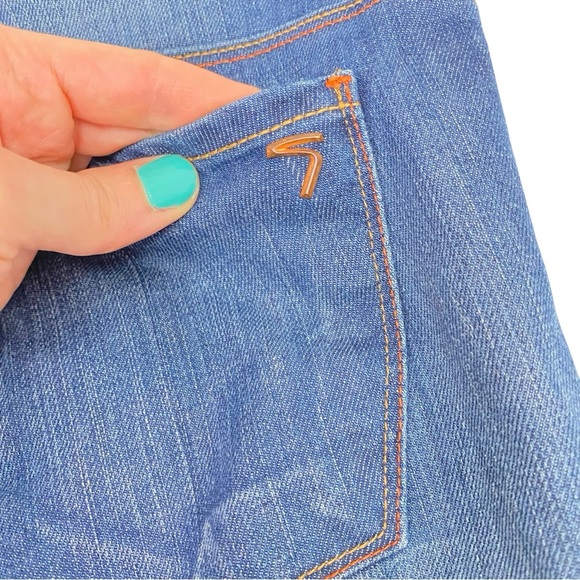 Tucci Slim Straight Jeans Womens Size 28 Tall Mid Low Rise Distressed Blue Denim - Picture 5 of 14